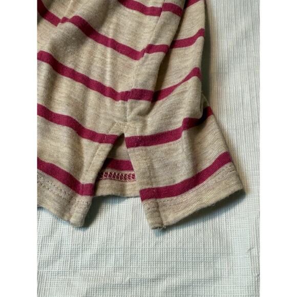 Lot of 2 Chicos Sz 2 (12) Pull Over Pretty Shade Beige Pink Green striped Tops - Picture 3 of 9